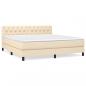 Preview: Boxspringbett mit Matratze Creme 160x200 cm Stoff