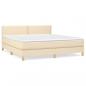 Preview: Boxspringbett mit Matratze Creme 180x200 cm Stoff