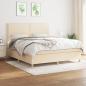 Preview: ARDEBO.de - Boxspringbett mit Matratze Creme 180x200 cm Stoff