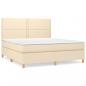 Preview: Boxspringbett mit Matratze Creme 180x200 cm Stoff