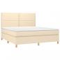 Preview: Boxspringbett mit Matratze Creme 180x200 cm Stoff