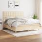 Preview: ARDEBO.de - Boxspringbett mit Matratze Creme 180x200 cm Stoff