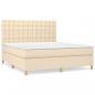 Preview: Boxspringbett mit Matratze Creme 180x200 cm Stoff