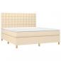 Preview: Boxspringbett mit Matratze Creme 180x200 cm Stoff