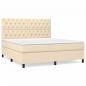 Preview: Boxspringbett mit Matratze Creme 160x200 cm Stoff