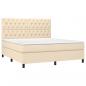 Preview: Boxspringbett mit Matratze Creme 160x200 cm Stoff