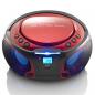 Preview: ARDEBO.de - SCD-550RD Tragbares UKW-Radio CD/MP3/USB/Bluetooth-Player® mit LED-Beleuchtung Rot