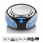 Preview: ARDEBO.de - SCD-550SI Tragbares UKW-Radio CD/MP3/USB/Bluetooth-Player® mit LED-Beleuchtung Silber