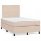 Preview: ARDEBO.de - Boxspringbett Matratze Cappuccino-Braun 120x190 cm Kunstleder