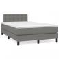 Preview: ARDEBO.de - Boxspringbett mit Matratze Dunkelgrau 120x190 cm Stoff