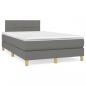 Preview: ARDEBO.de - Boxspringbett mit Matratze Dunkelgrau 120x190 cm Stoff