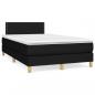 Preview: ARDEBO.de - Boxspringbett mit Matratze Schwarz 120x190 cm Stoff