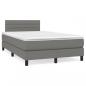 Preview: ARDEBO.de - Boxspringbett mit Matratze Dunkelgrau 120x190 cm Stoff