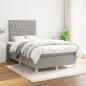 Preview: Boxspringbett mit Matratze Hellgrau 120x190 cm Stoff