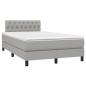 Preview: Boxspringbett mit Matratze & LED Hellgrau 120x190 cm Stoff