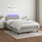 Preview: Boxspringbett mit Matratze & LED Hellgrau 120x190 cm Stoff