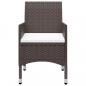 Preview: 9-tlg. Garten-Essgruppe Poly Rattan und Hartglas Braun