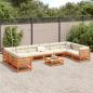 Preview: 11-tlg. Garten-Sofagarnitur Wachsbraun Massivholz Kiefer