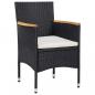 Preview: 5-tlg. Bistro-Set Poly-Rattan und Hartglas Schwarz