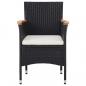 Preview: 5-tlg. Bistro-Set Poly-Rattan und Hartglas Schwarz