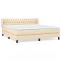 Preview: Boxspringbett mit Matratze Creme 180x200 cm Stoff