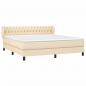 Preview: Boxspringbett mit Matratze Creme 180x200 cm Stoff