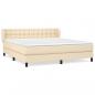 Preview: Boxspringbett mit Matratze Creme 180x200 cm Stoff