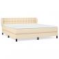 Preview: Boxspringbett mit Matratze Creme 180x200 cm Stoff