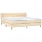 Preview: Boxspringbett mit Matratze Creme 180x200 cm Stoff