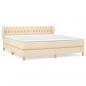 Preview: Boxspringbett mit Matratze Creme 180x200 cm Stoff