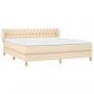 Preview: Boxspringbett mit Matratze Creme 180x200 cm Stoff