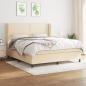 Preview: ARDEBO.de - Boxspringbett mit Matratze Creme 160x200 cm Stoff