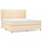 Preview: Boxspringbett mit Matratze Creme 180x200 cm Stoff