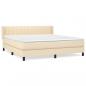 Preview: Boxspringbett mit Matratze Creme 180x200 cm Stoff