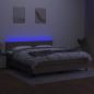 Preview: Boxspringbett mit Matratze & LED Taupe 160x200 cm Stoff