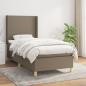 Preview: ARDEBO.de - Boxspringbett mit Matratze Taupe 100x200 cm Stoff