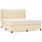 Preview: Boxspringbett mit Matratze Creme 160x200 cm Stoff