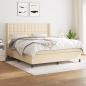 Preview: ARDEBO.de - Boxspringbett mit Matratze Creme 180x200 cm Stoff