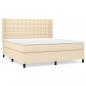 Preview: Boxspringbett mit Matratze Creme 180x200 cm Stoff