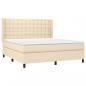 Preview: Boxspringbett mit Matratze & LED Creme 180x200 cm Stoff