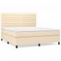 Preview: ARDEBO.de - Boxspringbett mit Matratze Creme 160x200 cm Stoff