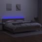 Preview: Boxspringbett mit Matratze & LED Taupe 200x200 cm Stoff