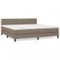 Preview: ARDEBO.de - Boxspringbett mit Matratze Taupe 200x200 cm Stoff