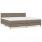 Preview: ARDEBO.de - Boxspringbett mit Matratze Taupe 200x200 cm Stoff