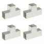 Preview: ARDEBO.de - Pfostenverbinder 4 Stk. T-Form Verzinktes Metall 101 x 101 mm