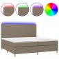 Preview: ARDEBO.de - Boxspringbett mit Matratze & LED Taupe 200x200 cm Stoff