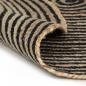 Preview: Teppich Handgefertigt Jute mit Spiralen-Design Schwarz 90 cm