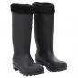 Preview: ARDEBO.de - Gummistiefel mit Herausnehmbarem Innenfutter Schwarz Gr. 38 PVC