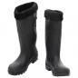 Preview: Gummistiefel mit Herausnehmbarem Innenfutter Schwarz Gr. 38 PVC