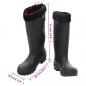 Preview: Gummistiefel mit Herausnehmbarem Innenfutter Schwarz Gr. 38 PVC